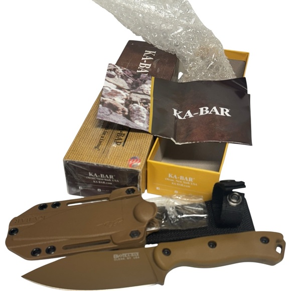 Ka-Bar BK19 Becker Nessmuk BLACK 1095 Steel Fixed Blade 4.3" + Sheath New BOX - Picture 7 of 8